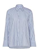 Aya - Contemporary Stripe Rd Tops Shirts Long-sleeved Blue Day Birger Et Mikkelsen