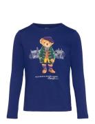 Polo Bear Cotton Jersey Long-Sleeve Tee Tops T-shirts Long-sleeved T-Skjorte Navy Ralph Lauren Kids