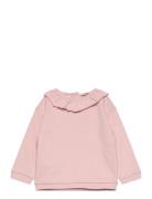 Ruffle Cotton Sweatshirt Tops Sweatshirts & Hoodies Sweatshirts Pink Mango