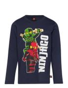 Lwtano 607 - T-Shirt L/S Tops T-shirts Long-sleeved T-Skjorte Navy LEGO Kidswear