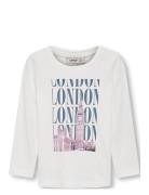 Kmgcelina Life Reg L/S City Top Box Jrs Tops T-shirts Long-sleeved T-Skjorte White Kids Only