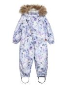 Print Snowsuit Outerwear Coveralls Snow-ski Coveralls & Sets Purple Gugguu