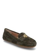 Barnsbury Suede Loafer Loafers Flade Sko Khaki Green Lauren Ralph Lauren