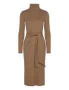 Tie-Front Turtleneck Dress Dresses Knitted Dresses Brown Lauren Ralph Lauren