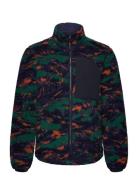 Printed Pocket Teddy Tops Sweatshirts & Hoodies Fleeces & Midlayers Navy Revolution