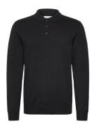 Jjfred Knit Ls Polo Aw24 Tops Knitwear Long Sleeve Knitted Polos Black Jack & J S