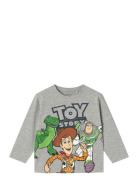 Nmmoliver Toystory Ls Nreg Top Wdi Tops T-shirts Long-sleeved T-Skjorte Grey Name It