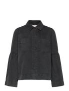 Hannali Ls Denim Jacket Jakke Denimjakke Black NORR