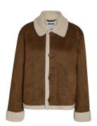 Nmdila L/S Short Shearling Jacket Outerwear Jackets Light-summer Jacket Brown NOISY MAY