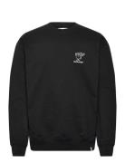 Printed Crewneck Tops Sweatshirts & Hoodies Sweatshirts Black Revolution