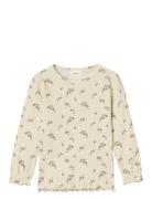 Nmfgio Bim Ls Slim Top Lil Tops T-shirts Long-sleeved T-Skjorte Cream Lil'Atelier