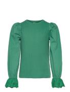 T-Shirt Ls Tops Blouses & Tunics Green Creamie