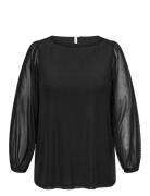 Carforest Life Ls Boatneck Top Jrs Tops Blouses Long-sleeved Black ONLY Carmakoma