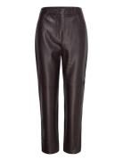 Crolenda Pu Trousers Bottoms Trousers Leather Leggings-Bukser Brown French Connection