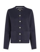 Co Jersey Stch Reversible Cardi Tops Knitwear Cardigans Navy Tommy Hilfiger