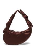 Satin Knotted Satchel, 2314 Knotted Bags Small Shoulder Bags-crossbody Bags Brown STINE GOYA