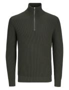 Jprblaliam Knit Half Zip Bf Jnr Tops Knitwear Pullovers Green Jack & J S