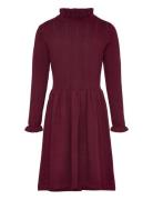 Dress Pointelle Dresses & Skirts Dresses Casual Dresses Long-sleeved Casual Dresses Burgundy Creamie