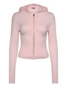 Knitted Lounge Jacket Tops Sweatshirts & Hoodies Hoodies Pink Gina Tricot