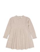 Merino Ls Cable Dress W. Hearts Dresses & Skirts Dresses Casual Dresses Long-sleeved Casual Dresses Beige Copenhagen Colors