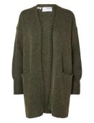 Slflulu New Ls Knit Long Cardigan B Noos Tops Knitwear Cardigans Green Selected Femme