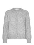 Slfrena Ls Knit Cardigan Camp Tops Knitwear Cardigans Grey Selected Femme