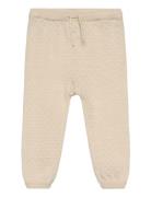 Merino Pants W. Hole Pattern Bottoms Sweatpants Beige Copenhagen Colors