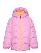 Jacket W. Hood - Quilt Outerwear Jackets & Coats Quilted Jackets Pink Color Kids