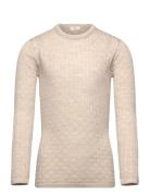 Merino Classic Pointelle Blouse Tops Knitwear Pullovers Beige Copenhagen Colors