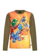 Lwtano 701 - T-Shirt L/S Tops T-shirts Long-sleeved T-Skjorte Khaki Green LEGO Kidswear