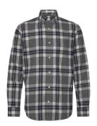 Reg Tartan Melange Check Shirt Tops Shirts Casual Black GANT