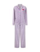 Chill Pill Gingham Pyjama Pyjamas Nattøj Purple Anna + Nina