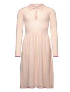 Merino Pointelle Dress W. Collar Dresses & Skirts Dresses Casual Dresses Long-sleeved Casual Dresses Pink Copenhagen Colors