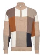 Rrmilo Knit Boxy Fit Tops Knitwear Half Zip Jumpers Beige Redefined Rebel