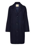 Fqmellon-Jacket Uldfrakke Frakke Navy FREE/QUENT