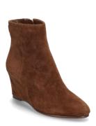 Sherry Suede Bootie Shoes Boots Ankle Boots Ankle Boots With Heel Brown Lauren Ralph Lauren