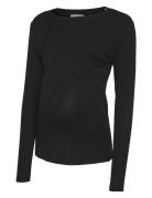 Mliyla June Ls Jrs Top 2F Tops T-shirts & Tops Long-sleeved Black Mamalicious