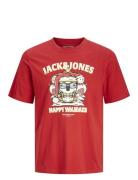 Jjxmas Christmas Skull Tee Ss Crew Jnr Tops T-Kortærmet Skjorte Red Jack & J S