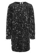 Vmbella Sequin Ls Short Dress Jrs Girl Dresses & Skirts Dresses Partydresses Black Vero Moda Girl