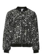 Vmbella Sequin Bomber Jrs Girl Skaljakke Outdoorjakke Black Vero Moda Girl