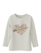 Nmfolisia Ls Top Pb Tops T-shirts Long-sleeved T-Skjorte Beige Name It