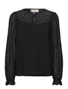 Fqvialipa-Blouse Tops Blouses Long-sleeved Black FREE/QUENT