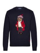 Polo Bear Cotton-Cashmere Sweater Tops Knitwear Round Necks Navy Polo Ralph Lauren