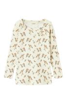 Nmfgavo Eli Ls Slim Top Lil Tops T-shirts Long-sleeved T-Skjorte Cream Lil'Atelier