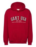 Gant Usa Hoodie Tops Sweatshirts & Hoodies Hoodies Red GANT