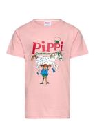 Pippi T-Shirt Tops T-Kortærmet Skjorte Pink Pippi Langstrømpe