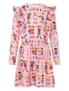 Pippi And Friends Dress Dresses & Skirts Dresses Casual Dresses Long-sleeved Casual Dresses Pink Pippi Langstrømpe