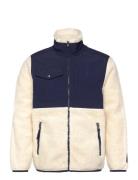 Hybrid Fleece Jacket Tops Sweatshirts & Hoodies Fleeces & Midlayers Cream Polo Ralph Lauren