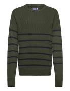 Jjpannel Knit Crew Neck Aw24 Jnr Tops Knitwear Pullovers Green Jack & J S