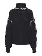 Vmnewcream Ls Rollneck Pullover Boo Tops Knitwear Turtleneck Black Vero Moda